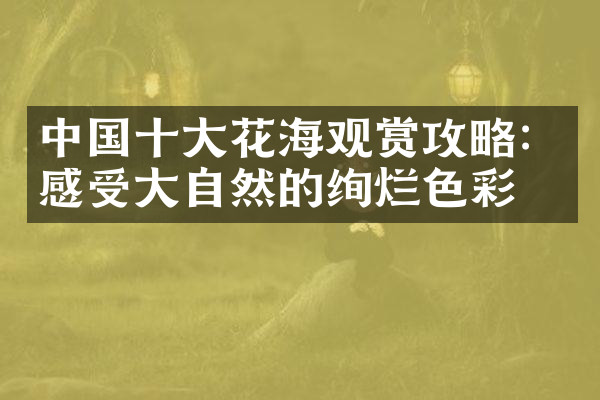 中国十大花海观赏攻略：感受大自然的绚烂色彩