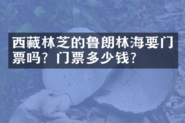 西藏林芝的鲁朗林海要门票吗？门票多少钱？