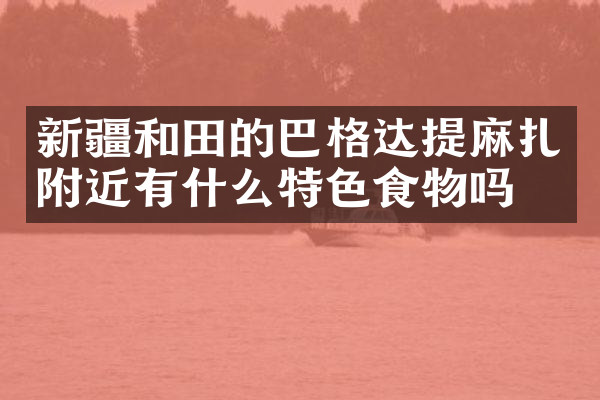 新疆和田的巴格达提麻扎附近有什么特色食物吗