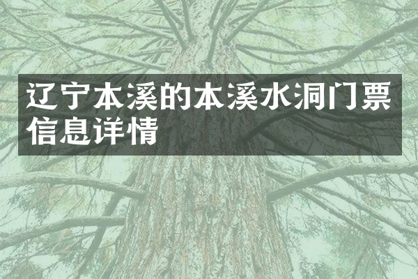 辽宁本溪的本溪水洞门票信息详情