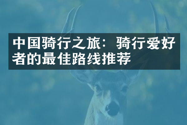 中国骑行之旅：骑行爱好者的最佳路线推荐