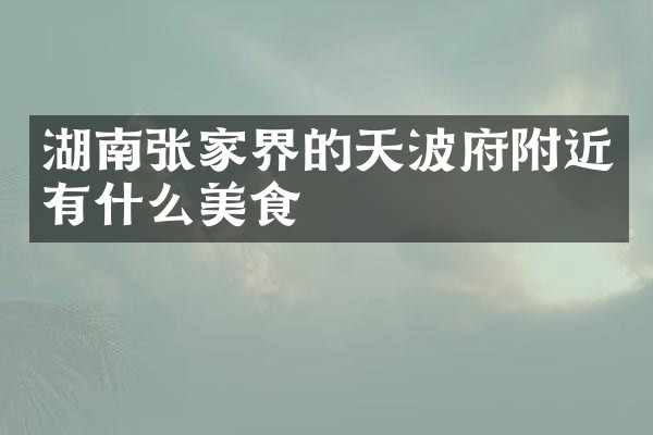 湖南张家界的天波府附近有什么美食