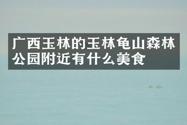 广西玉林的玉林龟山森林公园附近有什么美食