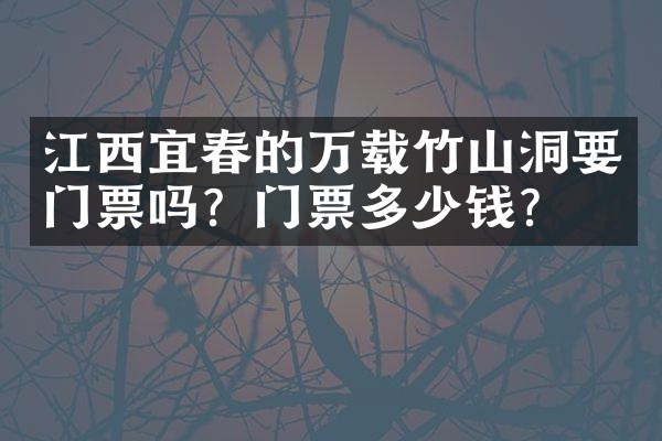 江西宜春的万载竹山洞要门票吗？门票多少钱？