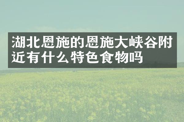 湖北恩施的恩施大峡谷附近有什么特色食物吗