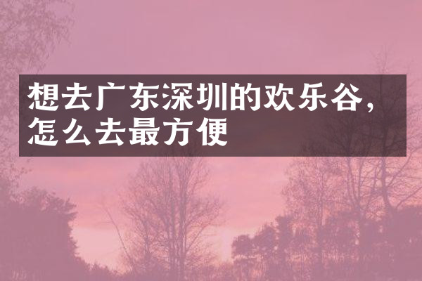 想去广东深圳的欢乐谷，怎么去最方便