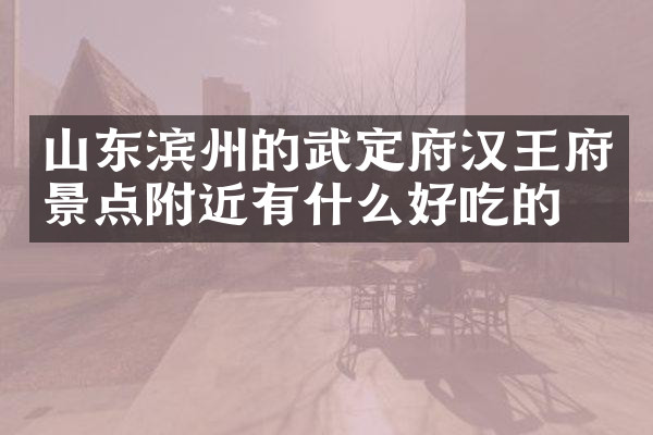山东滨州的武定府汉王府景点附近有什么好吃的