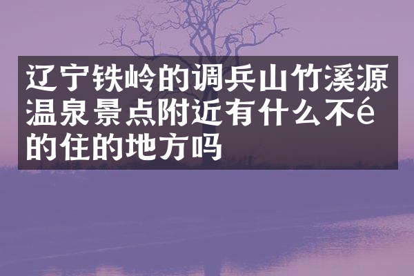 辽宁铁岭的调兵山竹溪源温泉景点附近有什么不错的住的地方吗