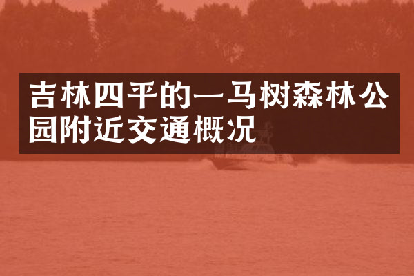 吉林四平的一马树森林公园附近交通概况
