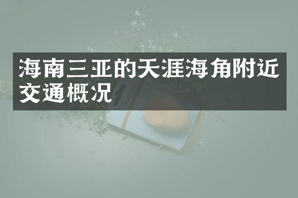海南三亚的天涯海角附近交通概况