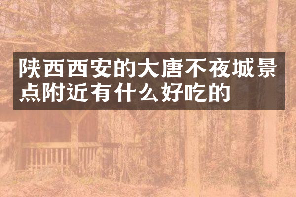 陕西西安的大唐不夜城景点附近有什么好吃的