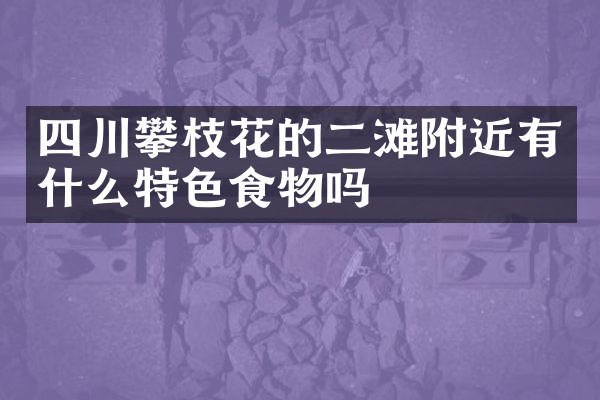 四川攀枝花的二滩附近有什么特色食物吗