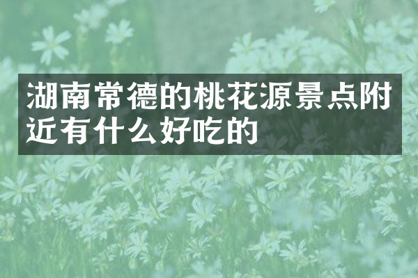 湖南常德的桃花源景点附近有什么好吃的