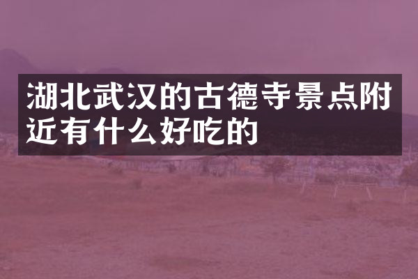 湖北武汉的古德寺景点附近有什么好吃的