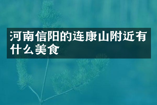河南信阳的连康山附近有什么美食