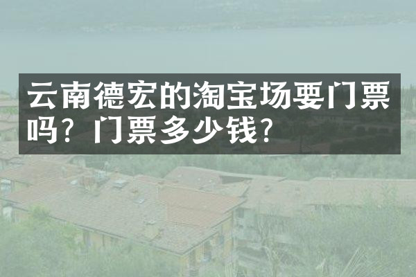 云南德宏的淘宝场要门票吗？门票多少钱？