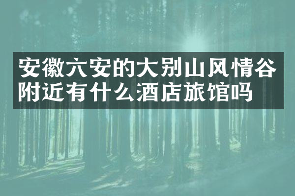 安徽六安的大别山风情谷附近有什么酒店旅馆吗
