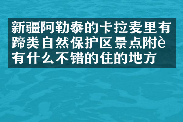 新疆阿勒泰的卡拉麦里有蹄类自然保护区景点附近有什么不错的住的地方吗