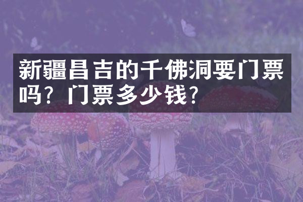 新疆昌吉的千佛洞要门票吗？门票多少钱？