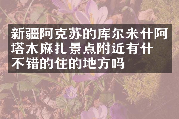 新疆阿克苏的库尔米什阿塔木麻扎景点附近有什么不错的住的地方吗