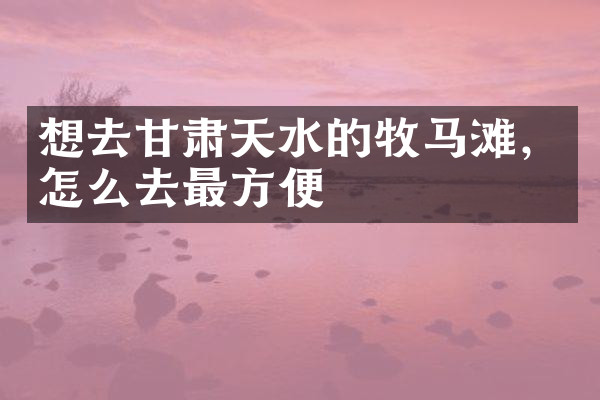 想去甘肃天水的牧马滩，怎么去最方便