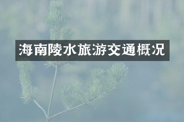 海南陵水旅游交通概况