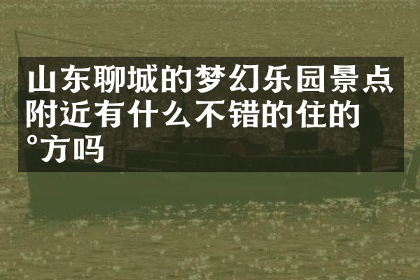 山东聊城的梦幻乐园景点附近有什么不错的住的地方吗