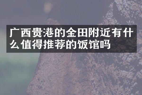 广西贵港的金田附近有什么值得推荐的饭馆吗