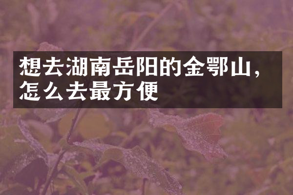 想去湖南岳阳的金鄂山，怎么去最方便