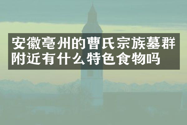 安徽亳州的曹氏宗族墓群附近有什么特色食物吗