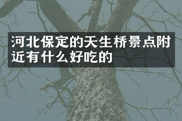 河北保定的天生桥景点附近有什么好吃的