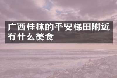 广西桂林的平安梯田附近有什么美食