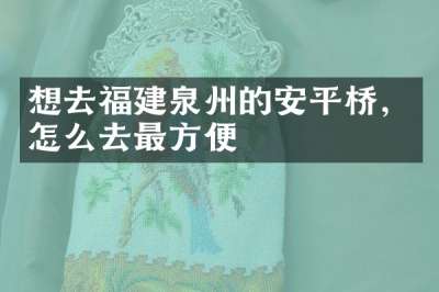 想去福建泉州的安平桥，怎么去最方便