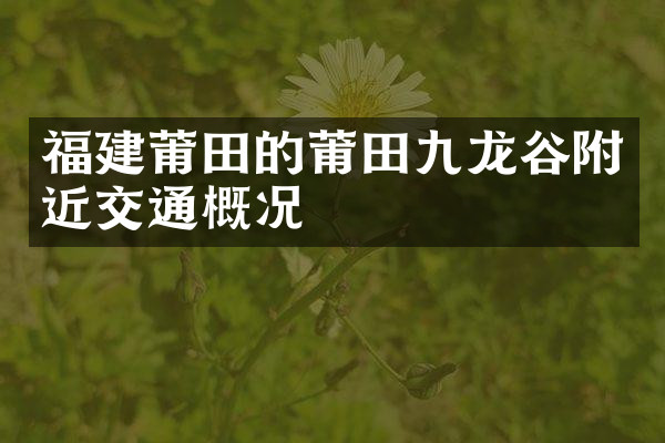 福建莆田的莆田九龙谷附近交通概况