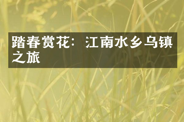 踏春赏花：江南水乡乌镇之旅