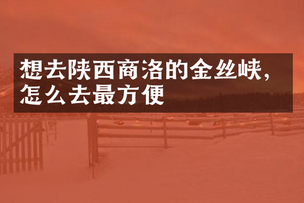 想去陕西商洛的金丝峡，怎么去最方便