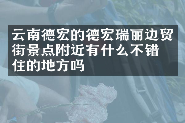 云南德宏的德宏瑞丽边贸街景点附近有什么不错的住的地方吗