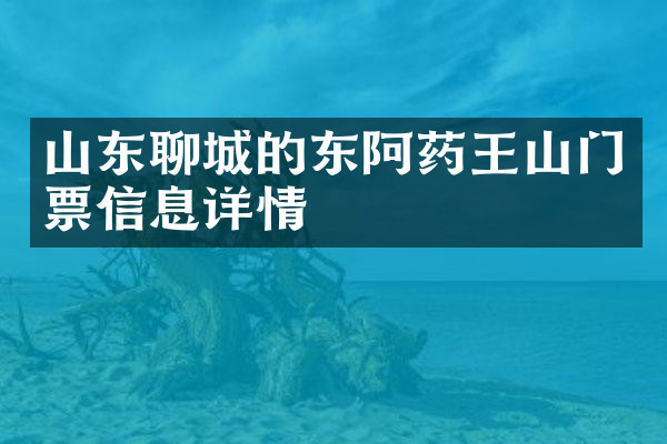 山东聊城的东阿药王山门票信息详情