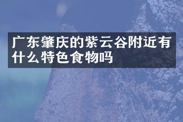 广东肇庆的紫云谷附近有什么特色食物吗