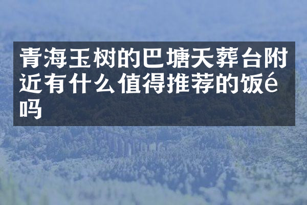 青海玉树的巴塘天葬台附近有什么值得推荐的饭馆吗