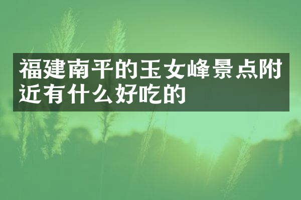 福建南平的玉女峰景点附近有什么好吃的