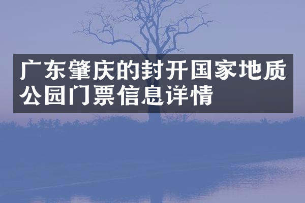 广东肇庆的封开国家地质公园门票信息详情