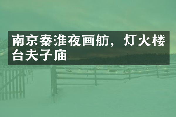 南京秦淮夜画舫，灯火楼台夫子庙