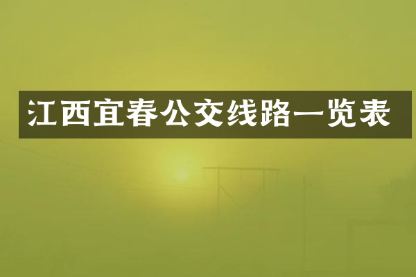 江西宜春公交线路一览表
