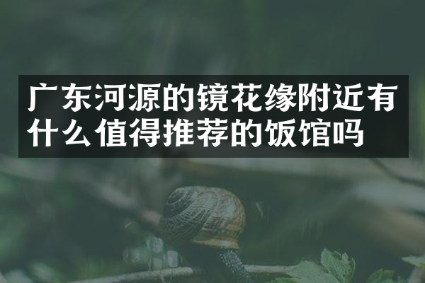 广东河源的镜花缘附近有什么值得推荐的饭馆吗