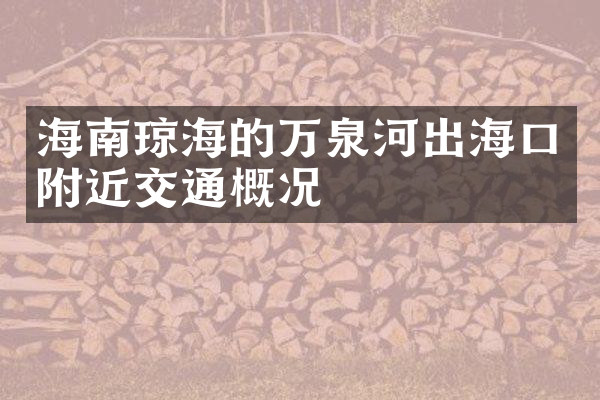 海南琼海的万泉河出海口附近交通概况