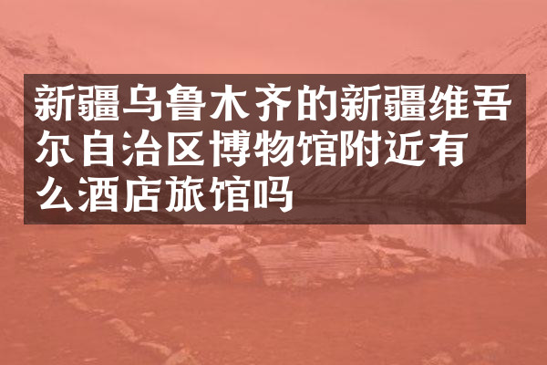 新疆乌鲁木齐的新疆维吾尔自治区博物馆附近有什么酒店旅馆吗