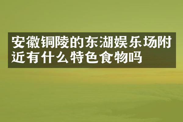安徽铜陵的东湖娱乐场附近有什么特色食物吗
