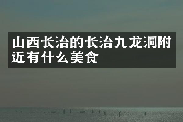 山西长治的长治九龙洞附近有什么美食
