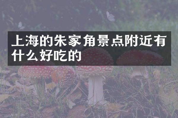 上海的朱家角景点附近有什么好吃的